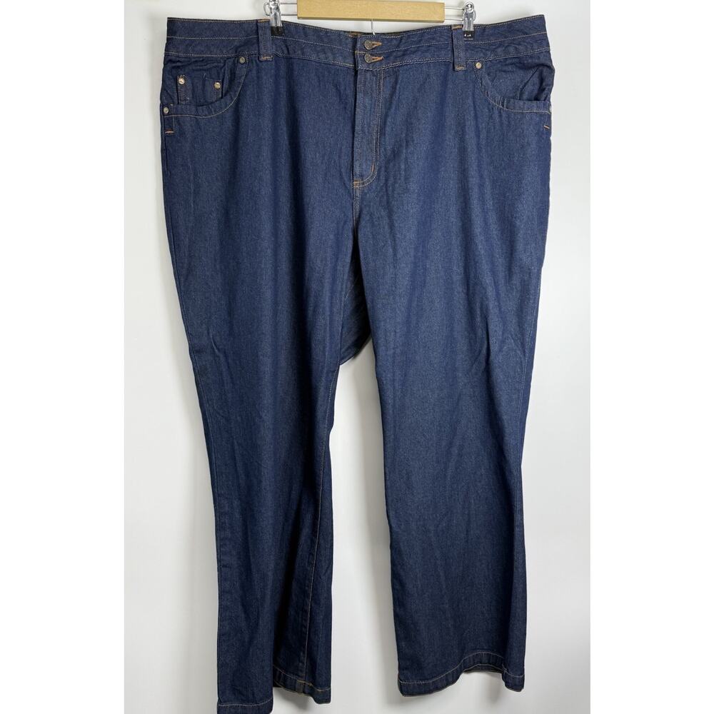 Women Plus Size Woman Within Jeans 26W Blue Stretch Straight Leg Classic Fit